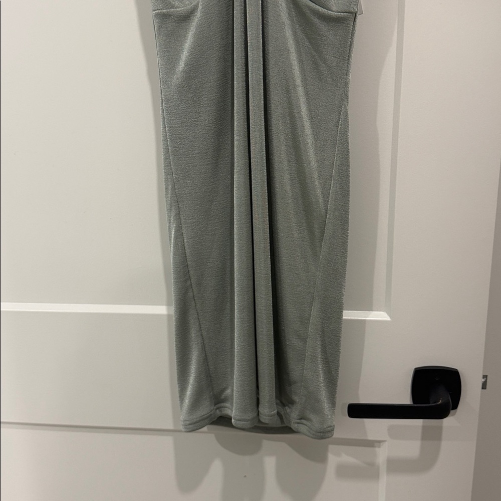 Elodie Women's Sz L halter Neck Mini Dress Seafoam Green Lined Bodycon - Picture 5 of 12